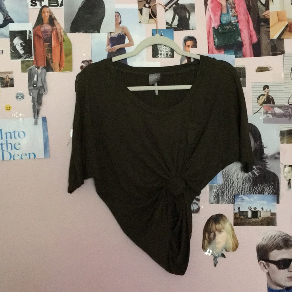 Olive off-the-shoulder tee